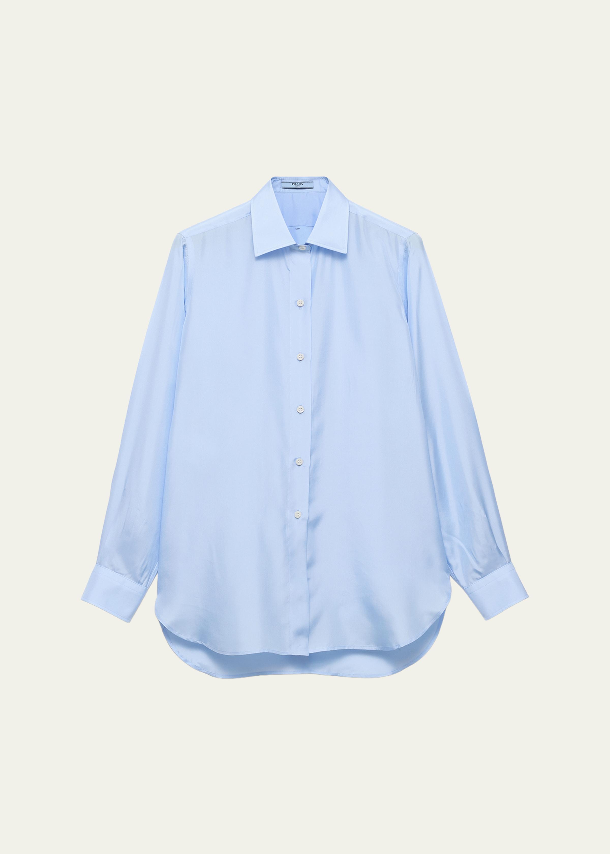 Silk Poplin Button-Down Shirt