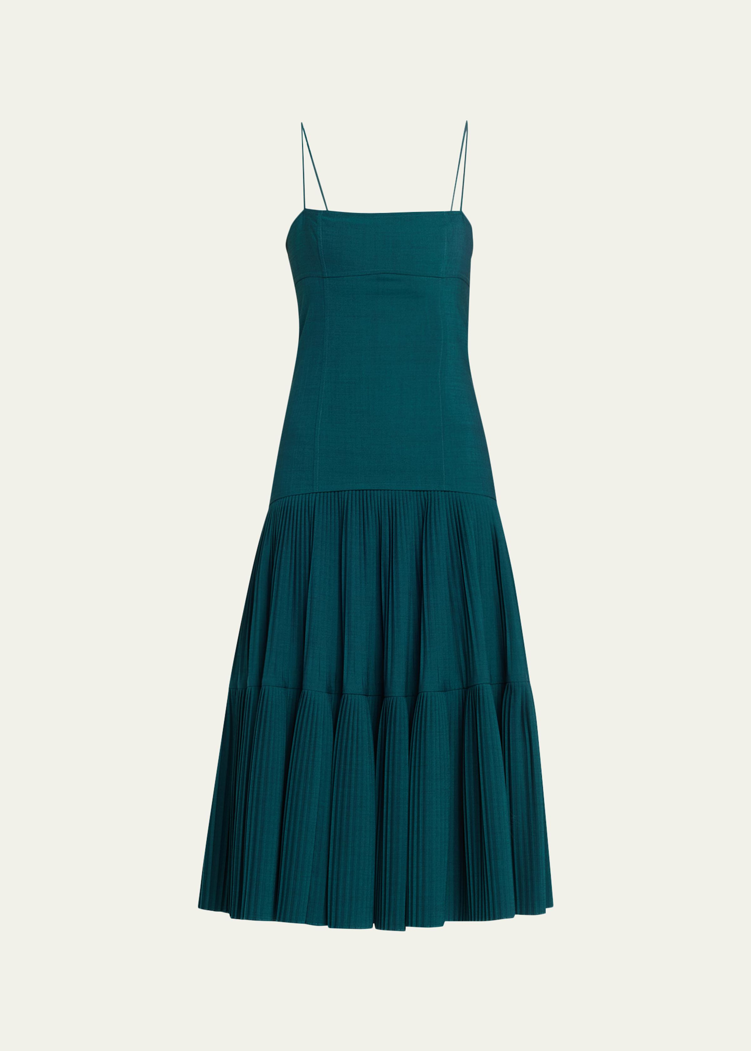 Matilda Wool Drop-Waist Midi Dress
