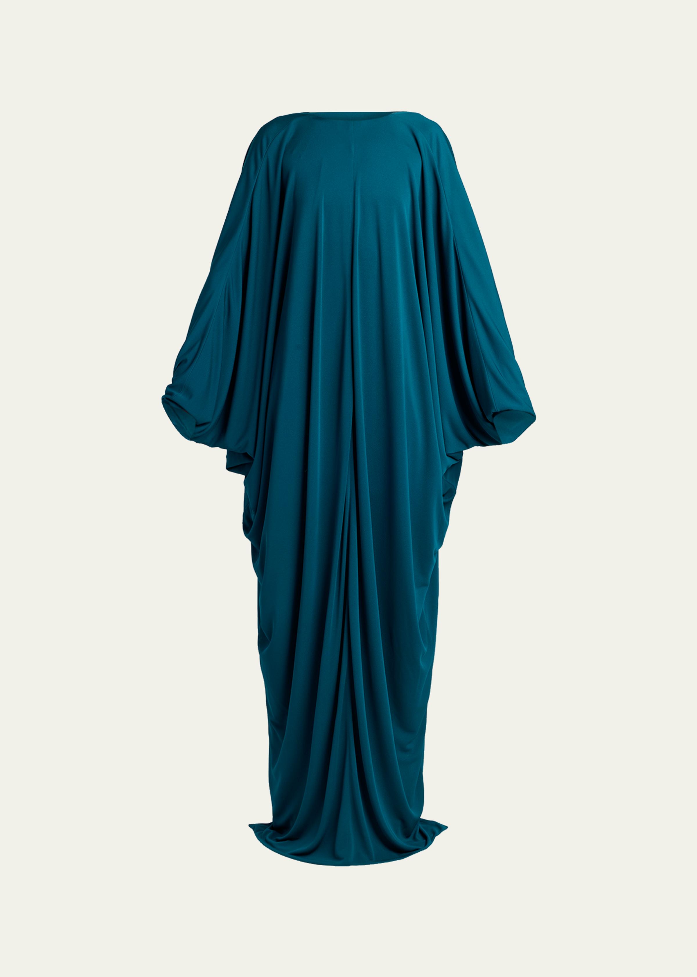 Draped Jersey High-Low Caftan Dress