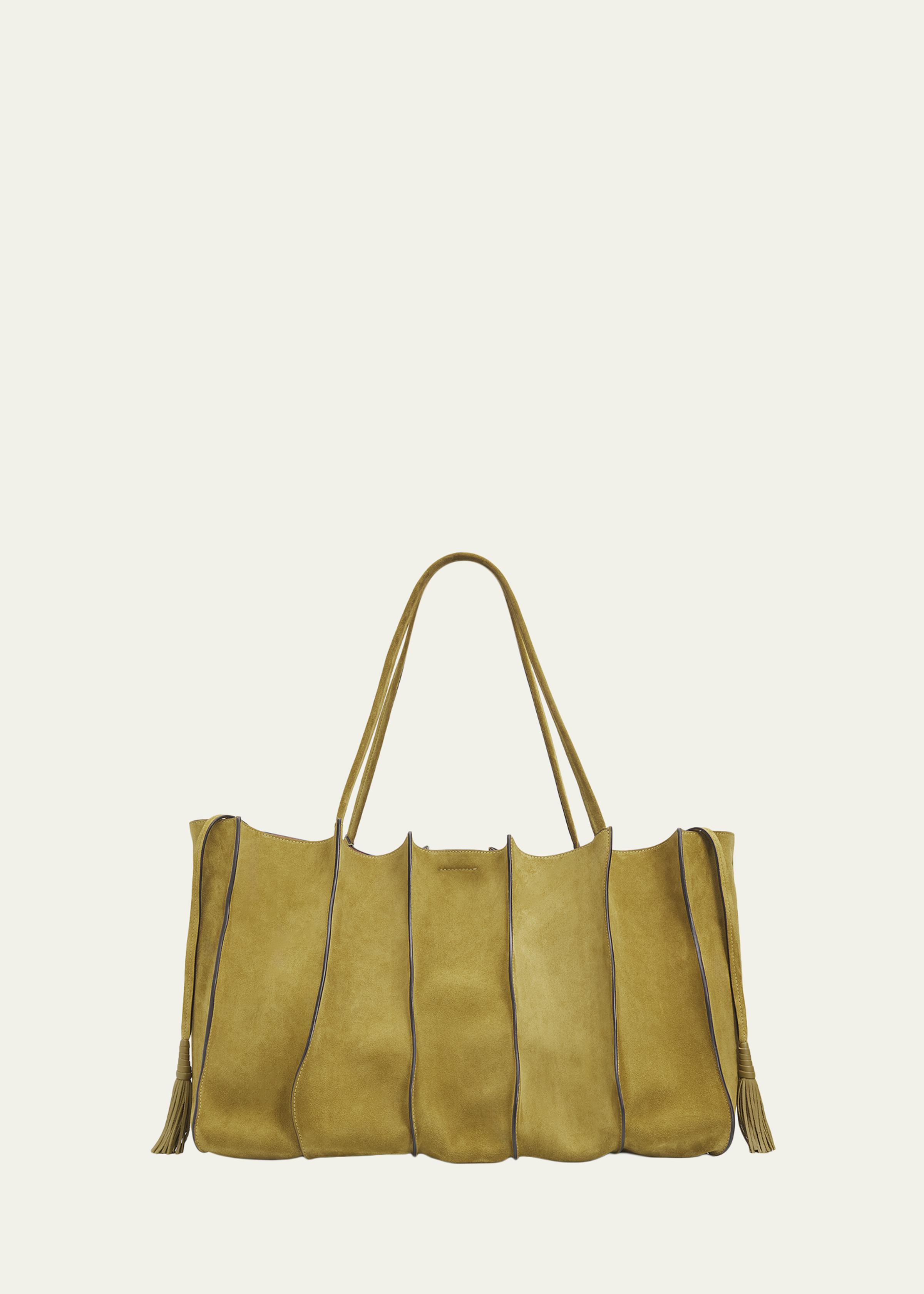 Adria Large Wavy Suede Tote Bag