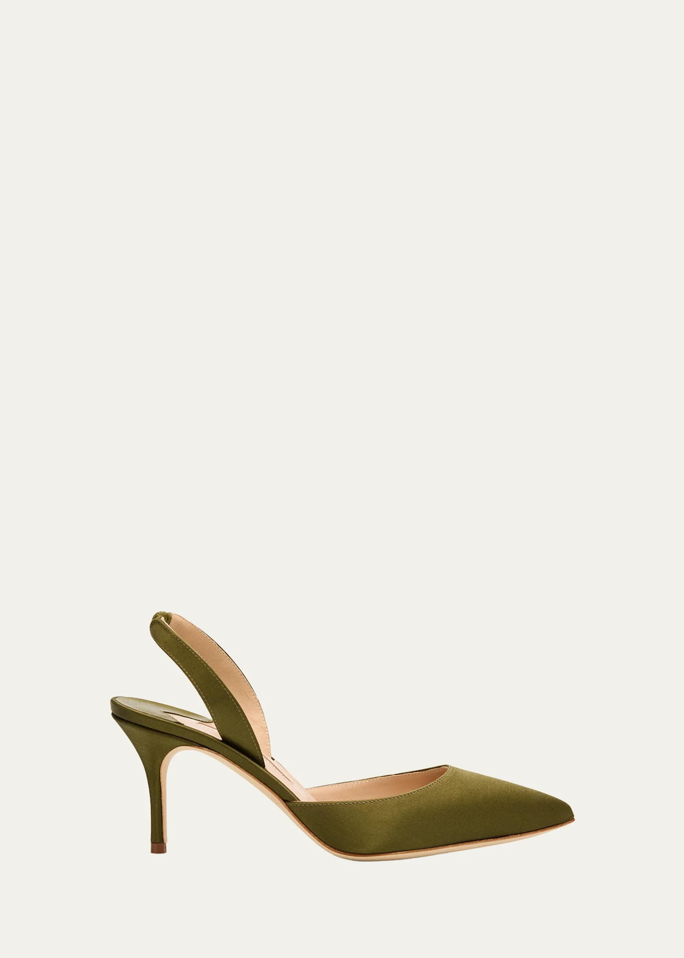 70mm Carolyne Satin Slingback Pumps
