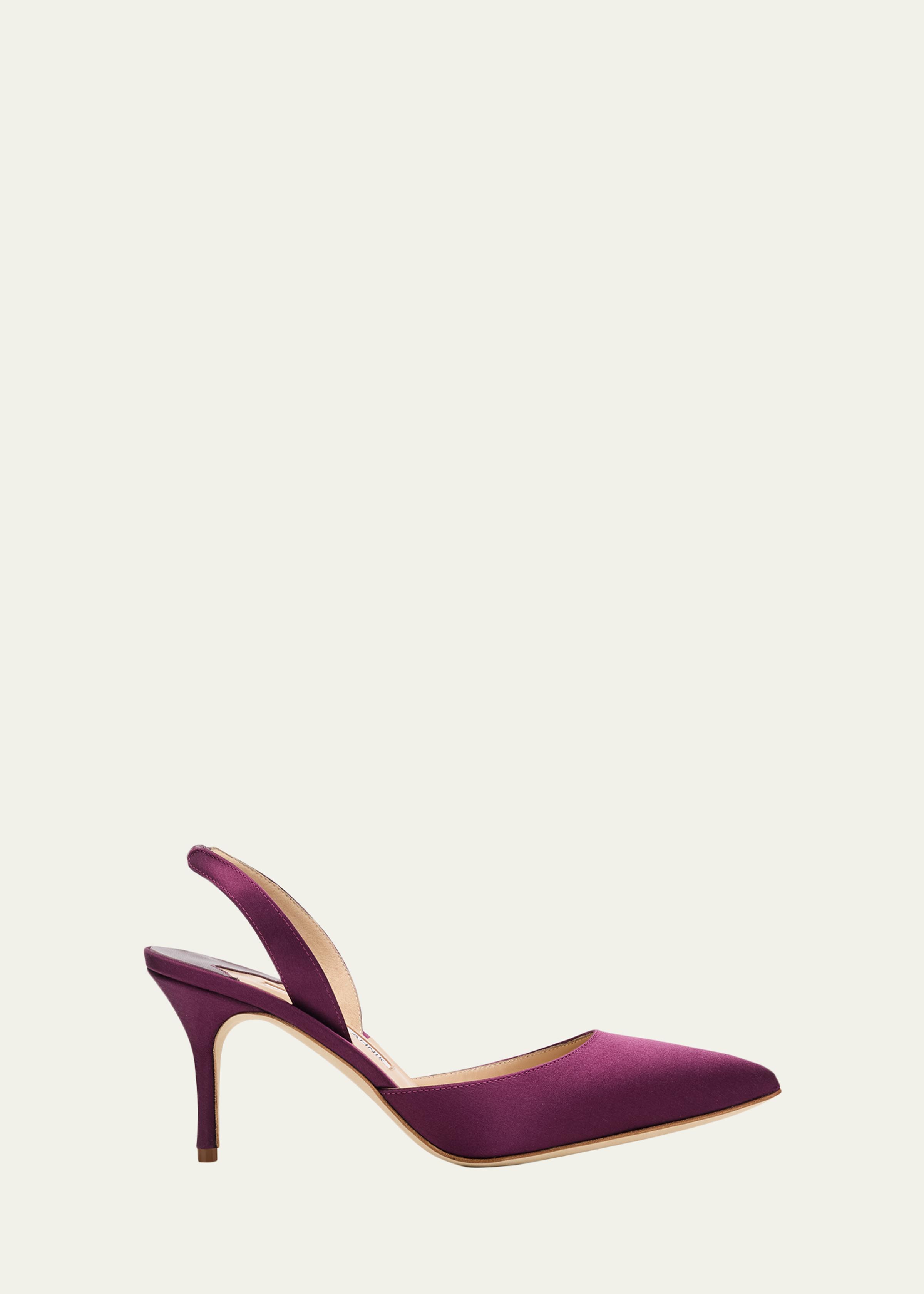 70mm Carolyne Satin Slingback Pumps