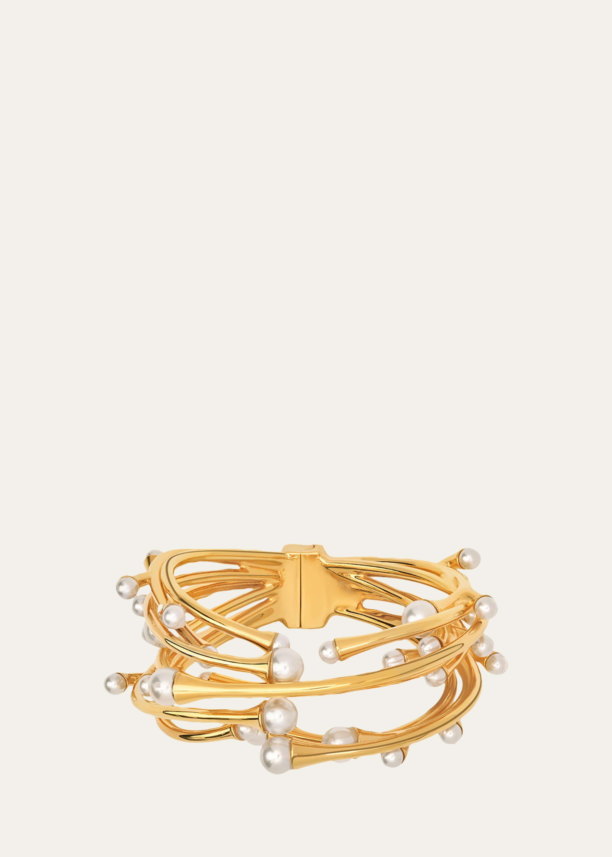 Pearly Nest Cuff Bracelet