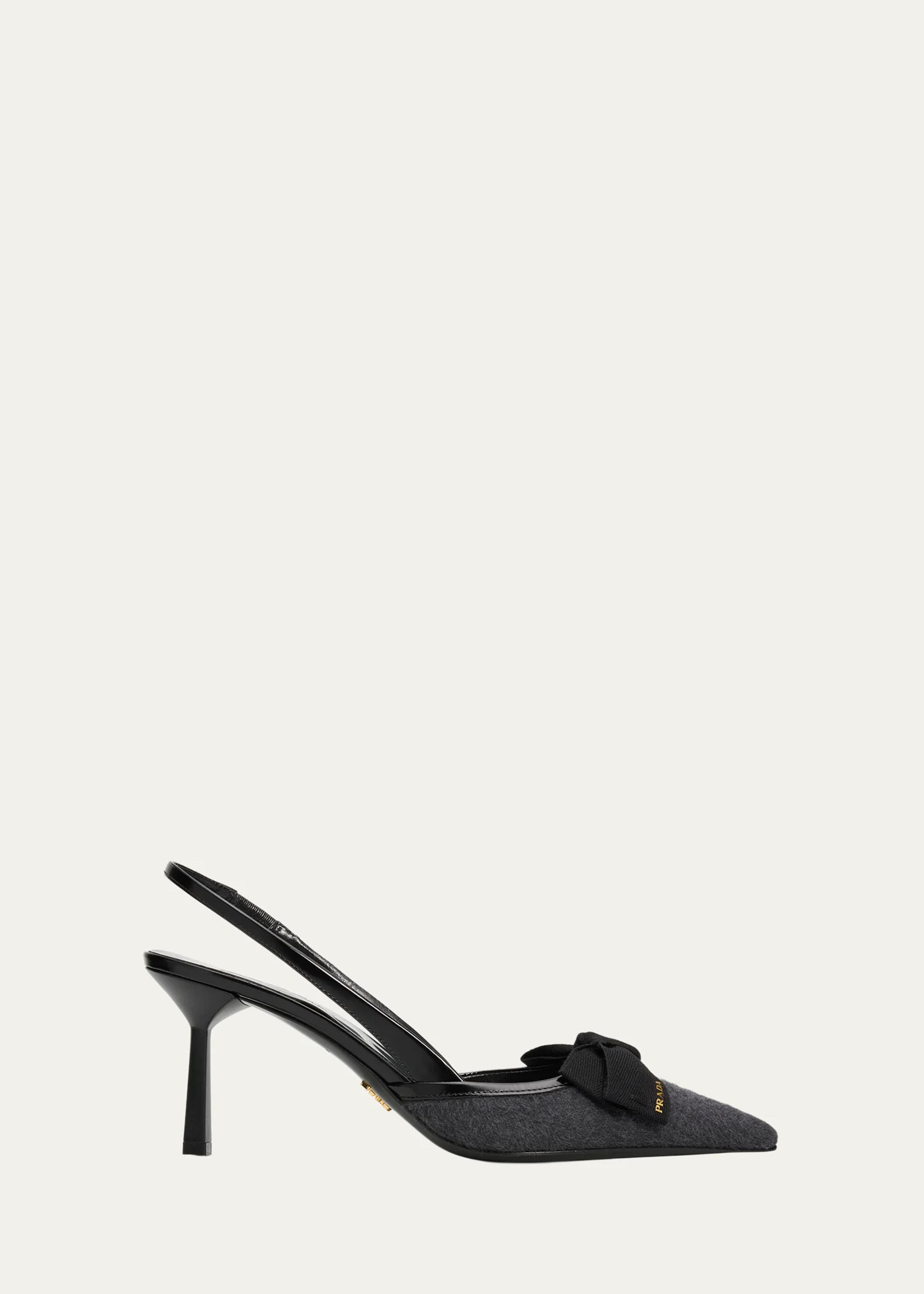 75mm Cashmere Ribbon Slingback Pumps