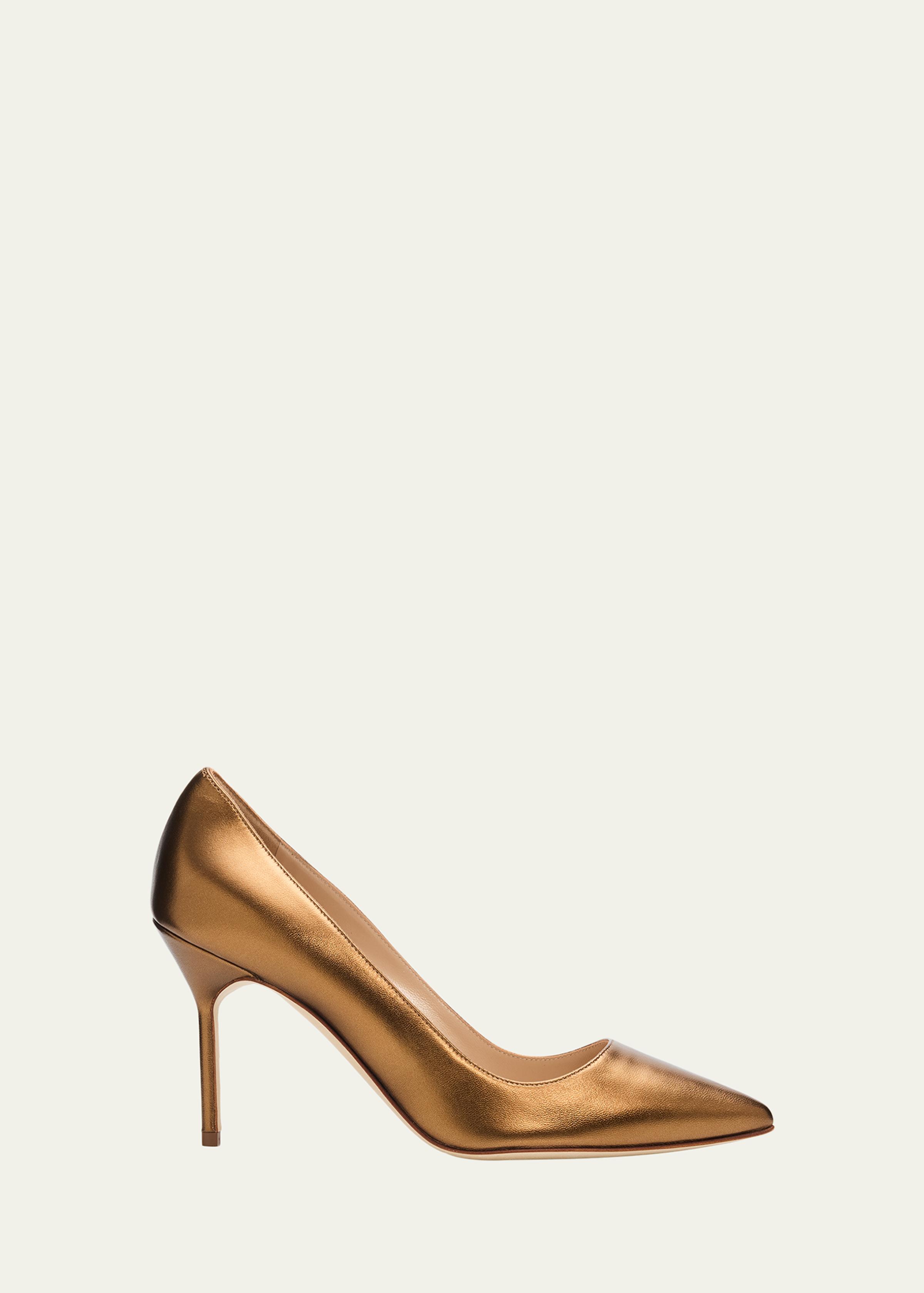90mm BB Metallic Leather Pumps