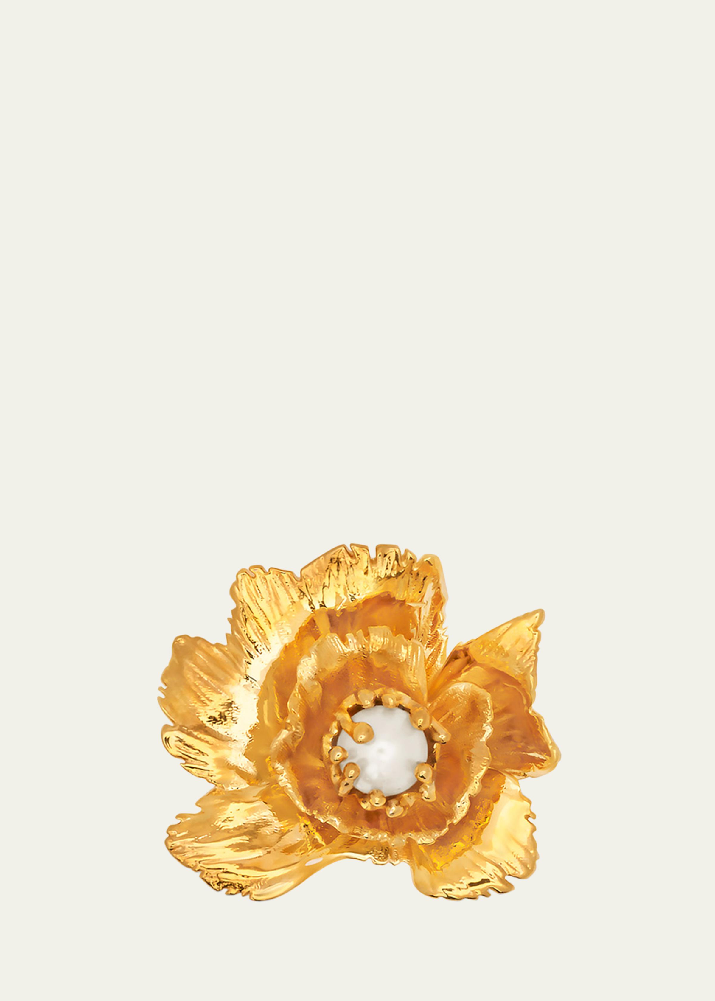 Wild Poppy Pearly Ring