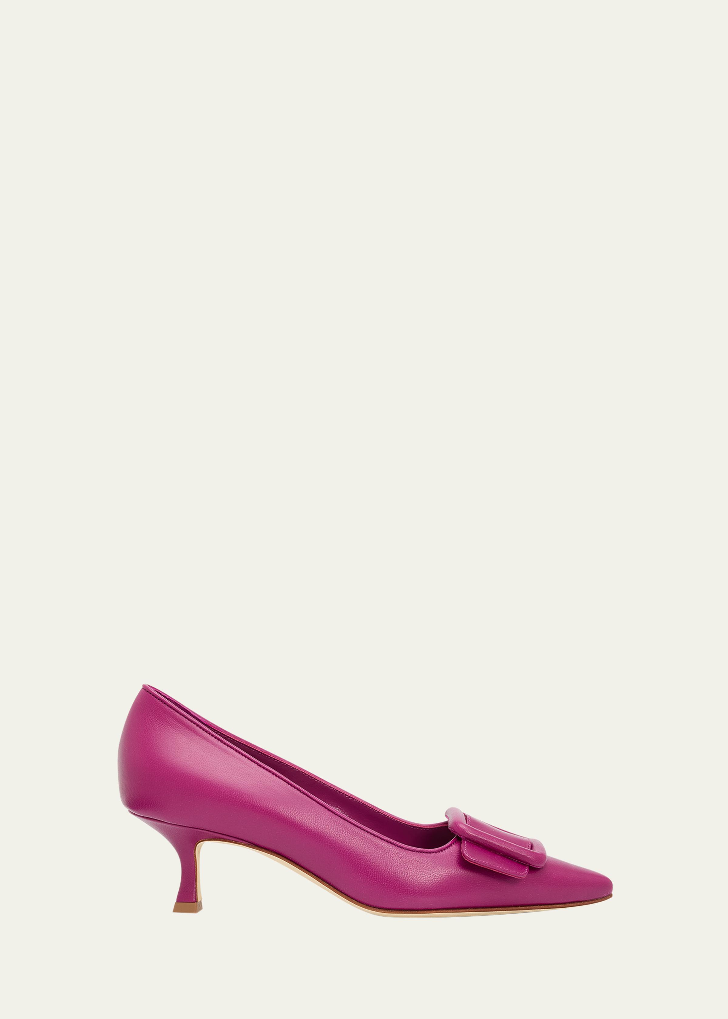 50mm Maysale Leather Buckle Pumps
