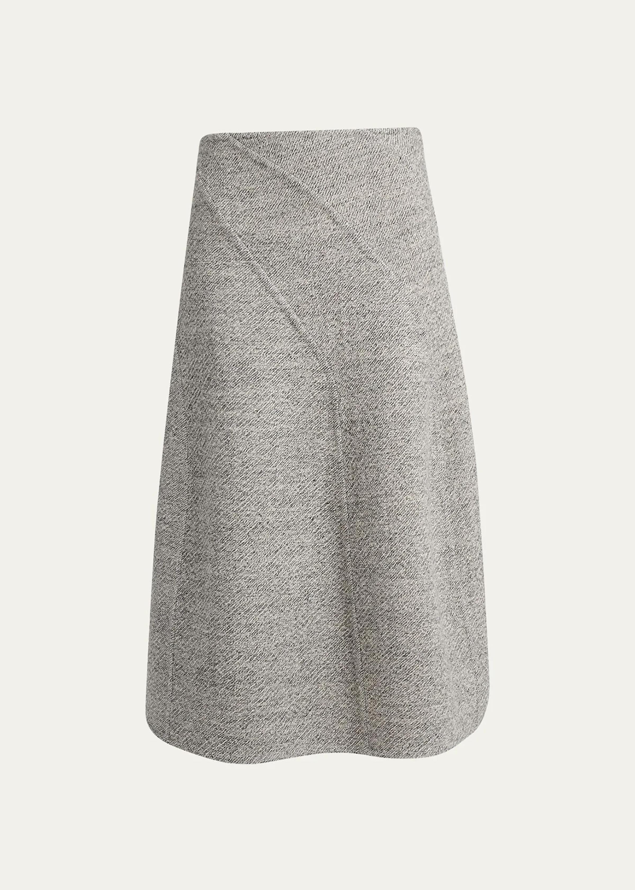 Gaelle Paneled Flare Midi Skirt