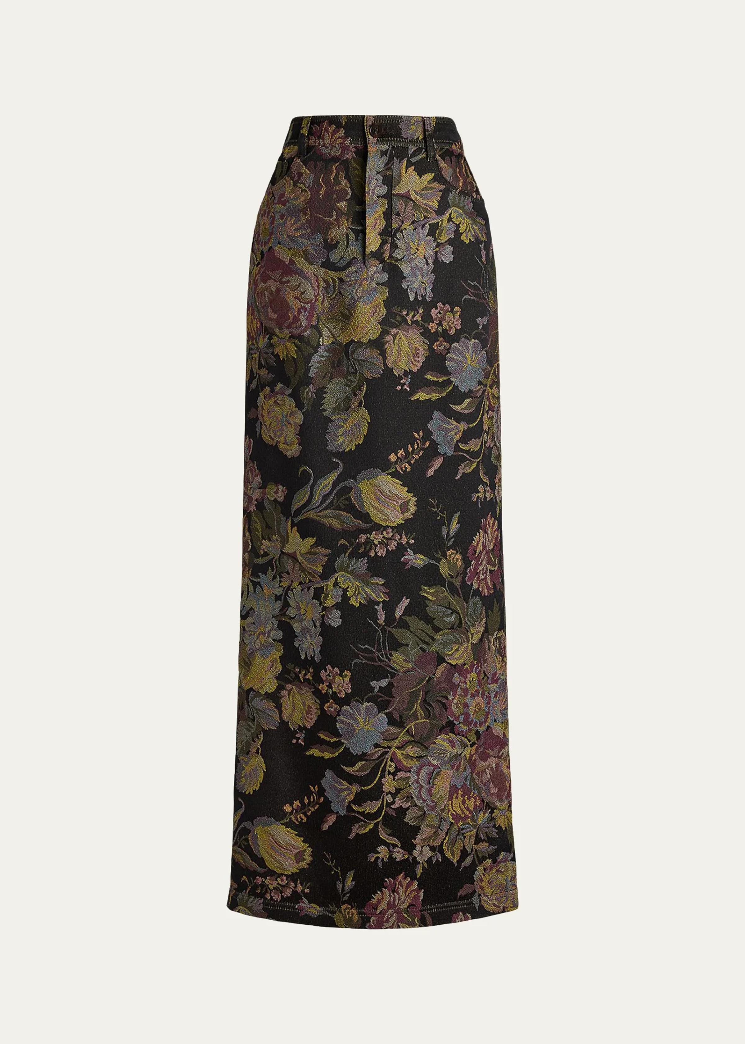 Fontaine Floral Jacquard Skirt