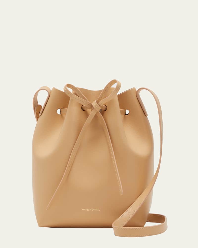MANSUR GAVRIEL Saffiano Mini Bucket Bag Lavender | FASHIONPHILE