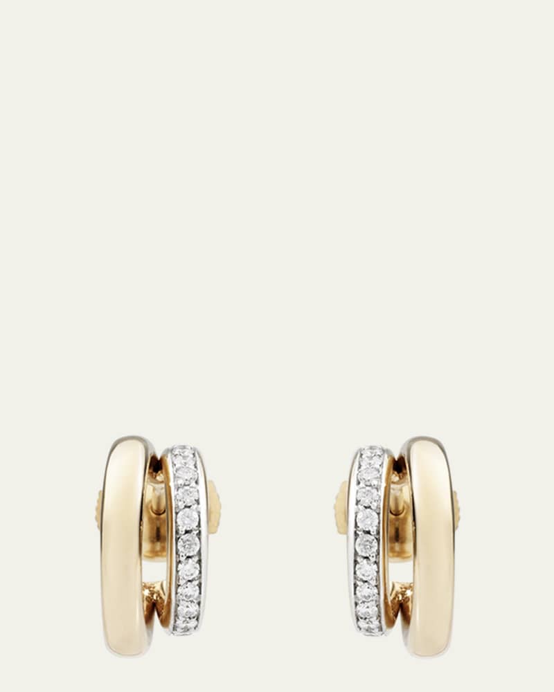 Iconica 18K Rose Gold and Diamond Double Hoop Earrings