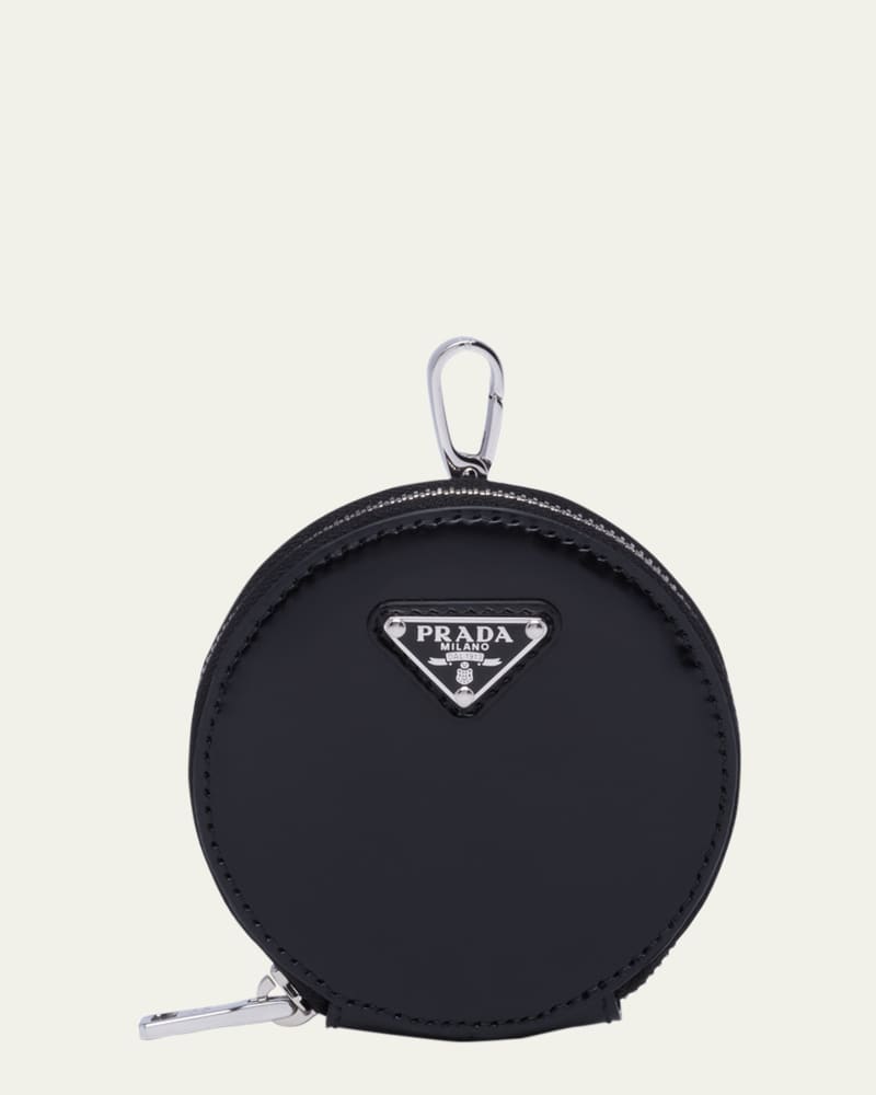 Mini Round Leather Pouch 
