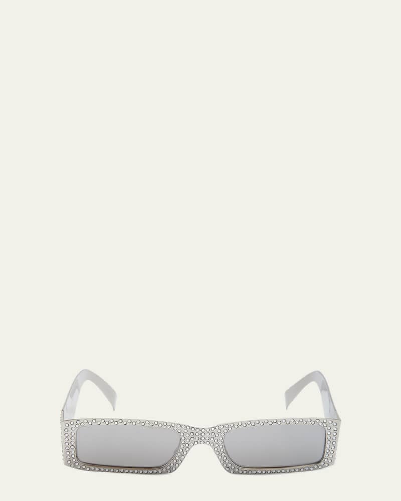 Crystal Metal Ally Rectangle Sunglasses 