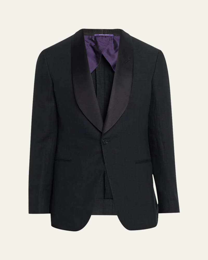Men's Kent Hand-Tailored Linen Tuxedo Jacket