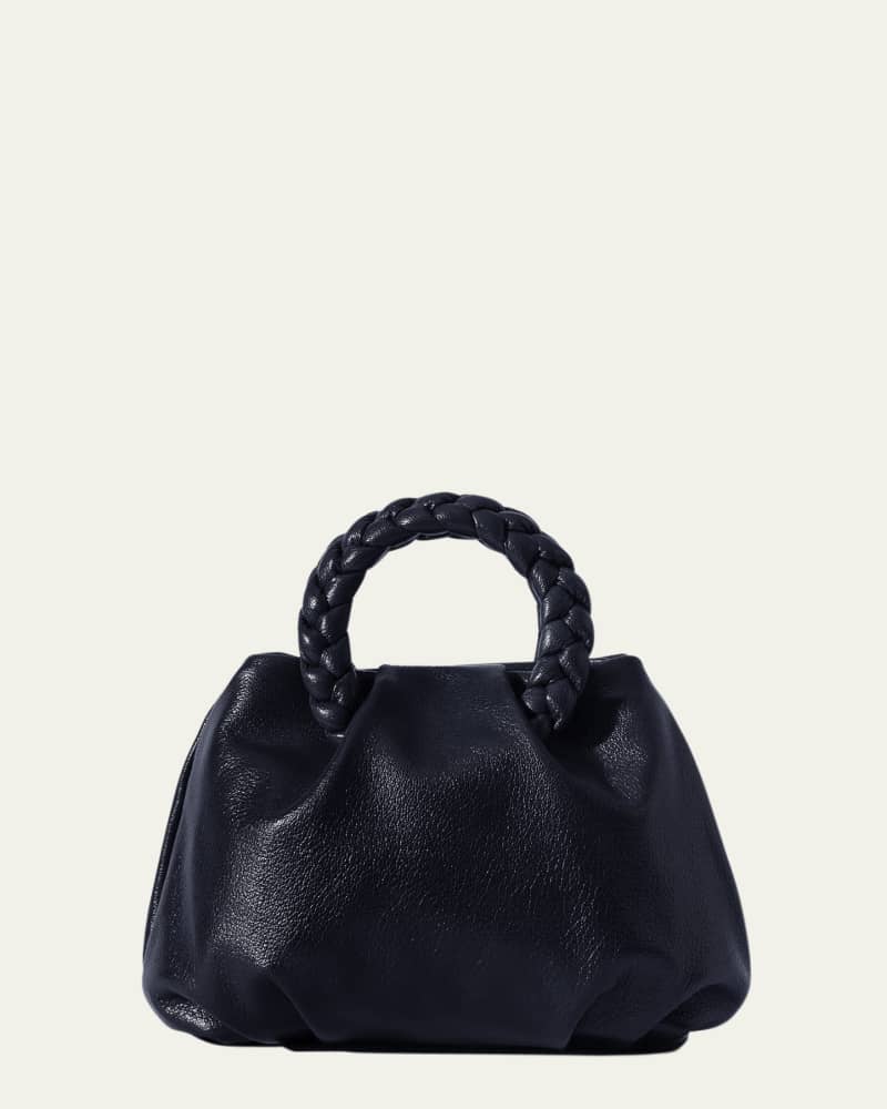Hereu Bombon Glossy Crinkled Top-Handle Bag, Ash, Women's, Handbags & Purses Top Handle Bags