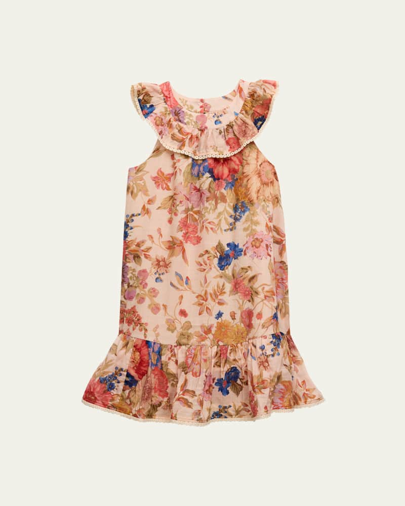 Girl's Alight Frill A-Line Dress  Size 1-12