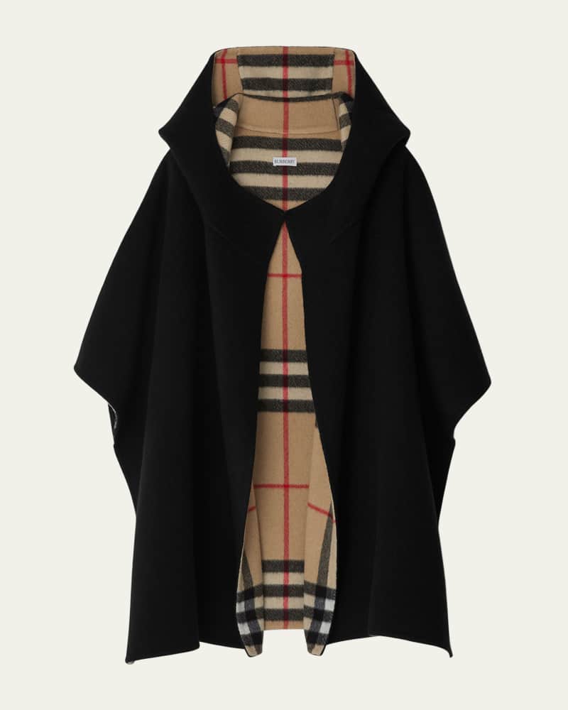 Catherine Hooded Cashmere Cape 