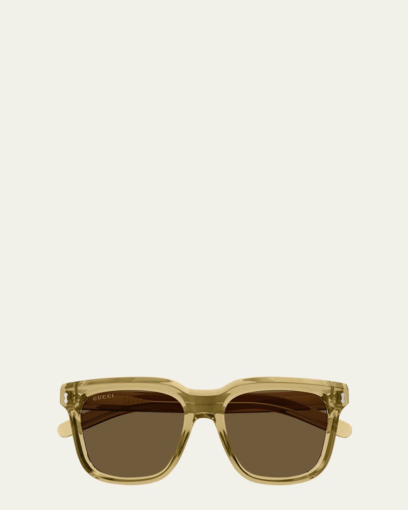 Men's Transparent Acetate Rectangle Sunglasses