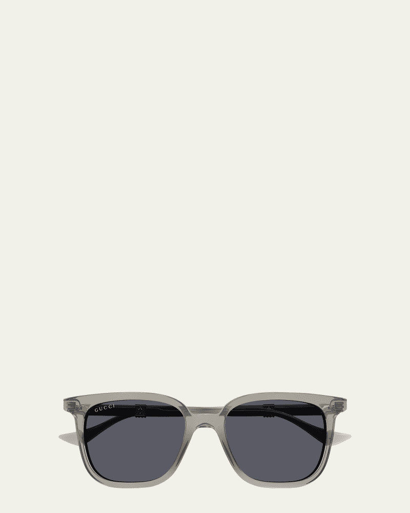 Men's Acetate and Nylon Rectangle Sunglasses