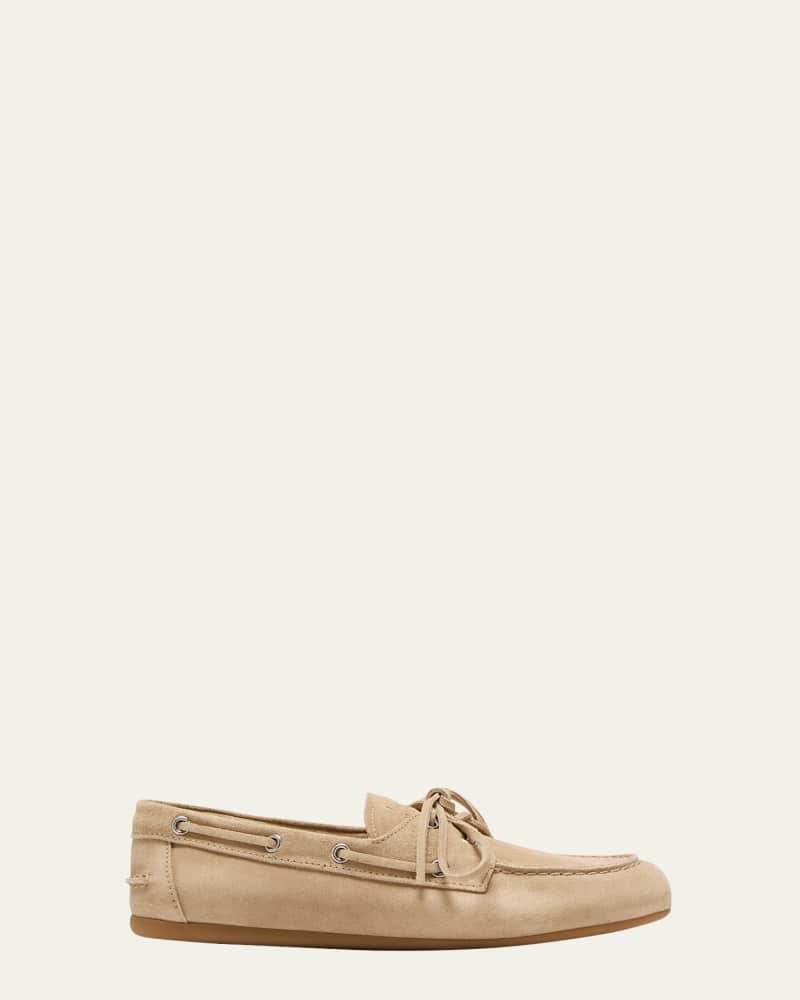 Suede Lace-Up Moccasins  