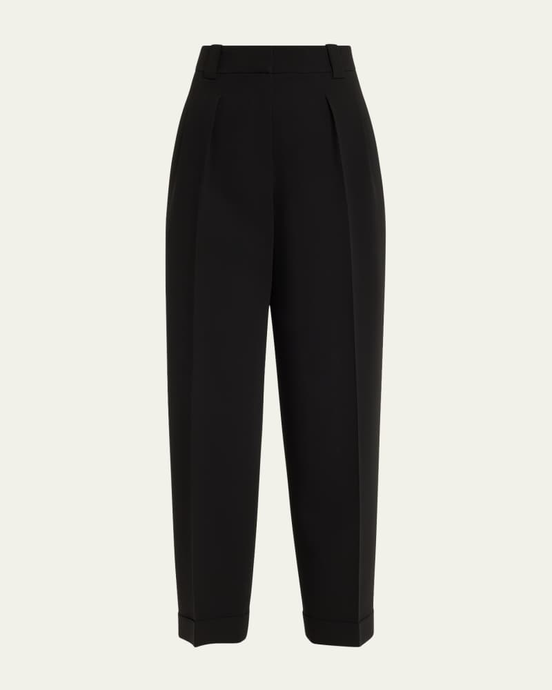 Wyatt High-Rise Pleated Cropped Pants