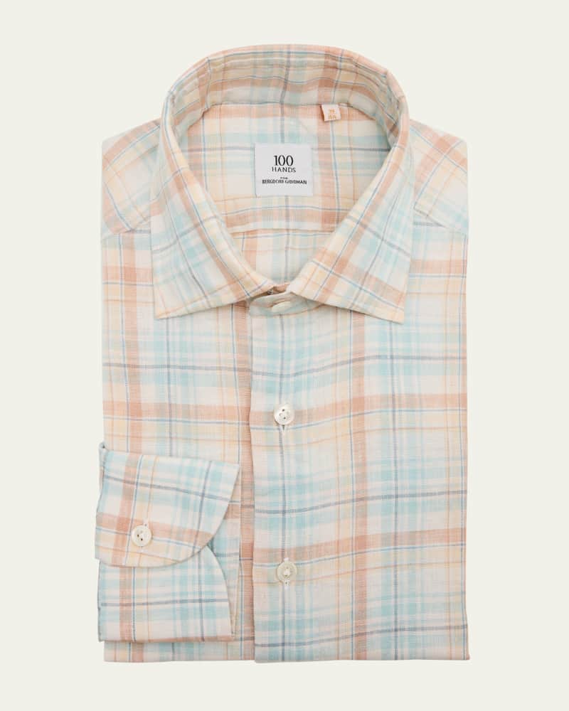 Men's Linen Vintage Check Sport Shirt