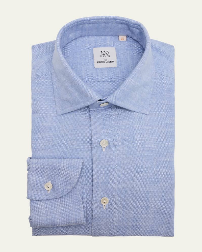 Men's Cotton Chambray Spread-Collar Sport Shirt
