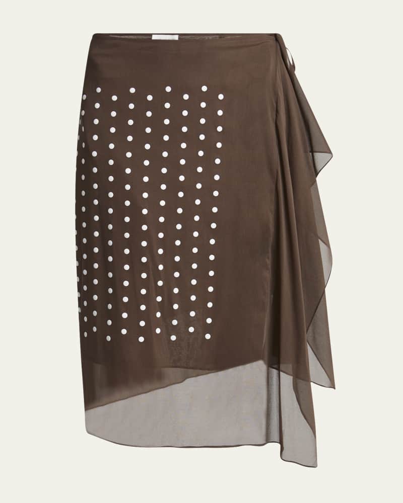 Sima Dot Print Wrap Skirt