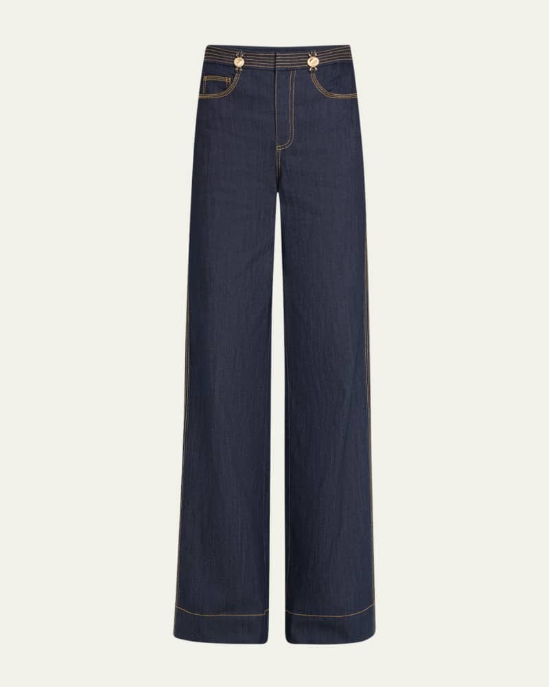 Bev Wide-Leg Denim Pants