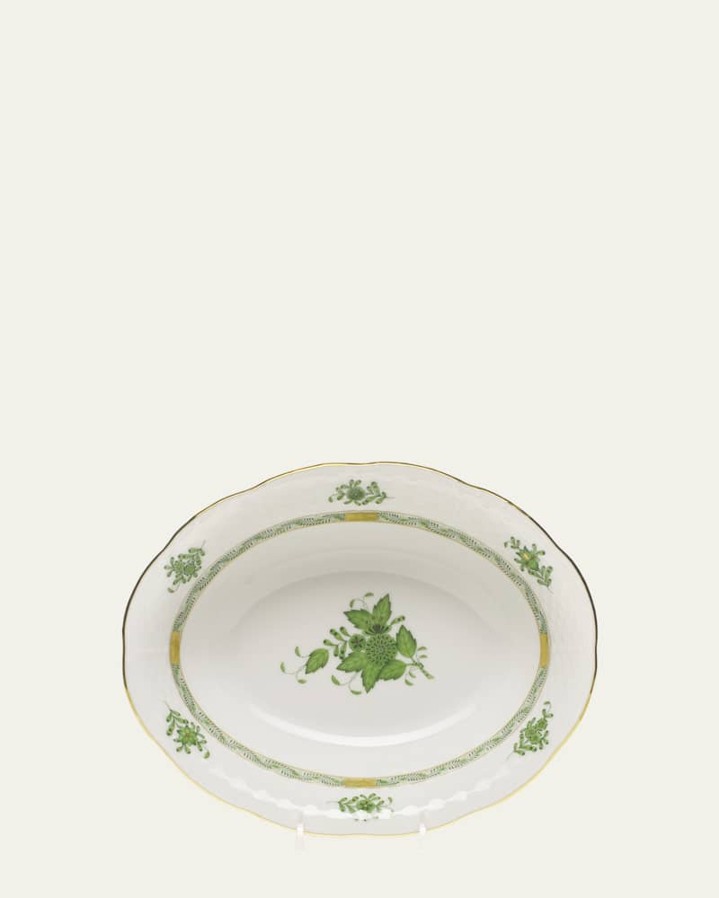 Chinese Bouquet Oval Vegetable Serving Bowl