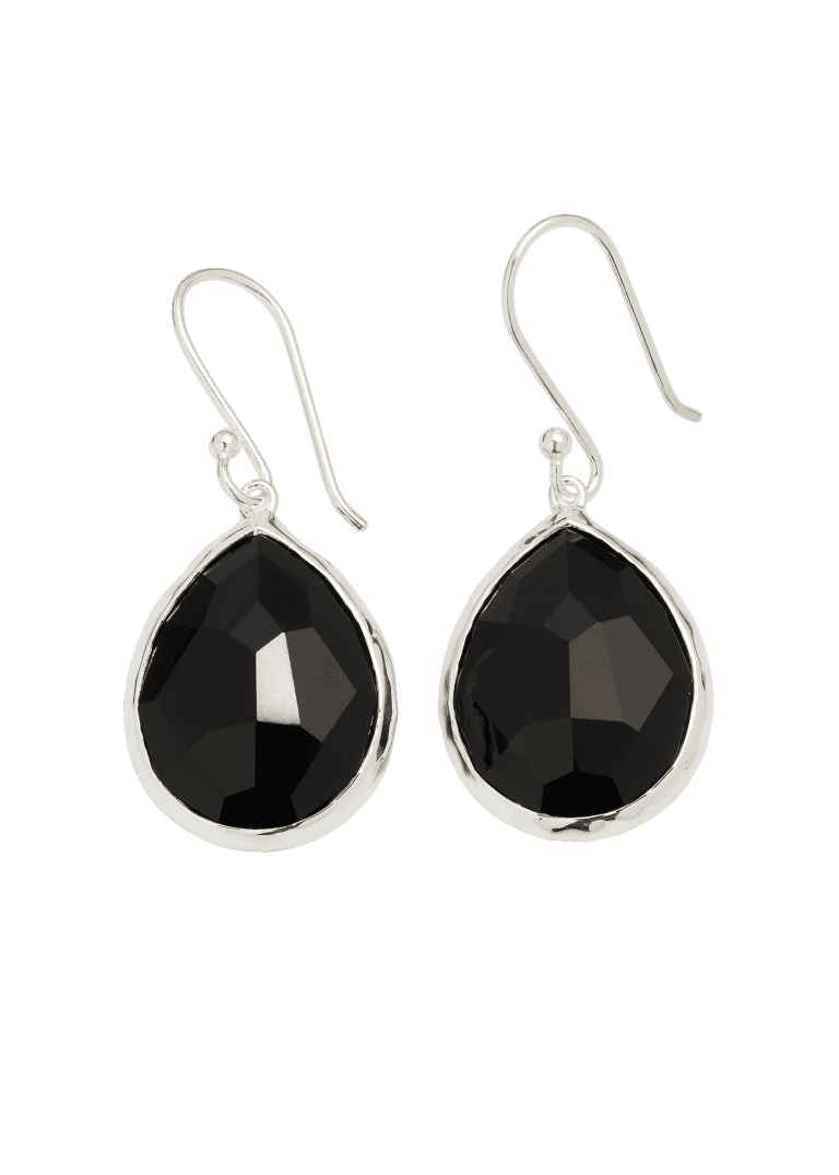 14K Yellow Gold Graduated Diamond Bezel Malachite Bead Earrings