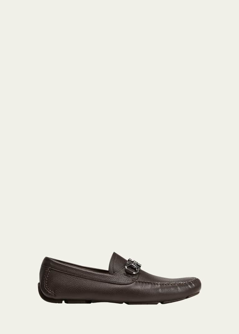 Ferragamo Men's Front 4 Leather Drivers - Bergdorf Goodman