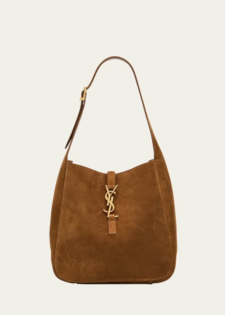Saint Laurent Le 5 A 7 Small YSL Hobo Bag in Leopard-Print