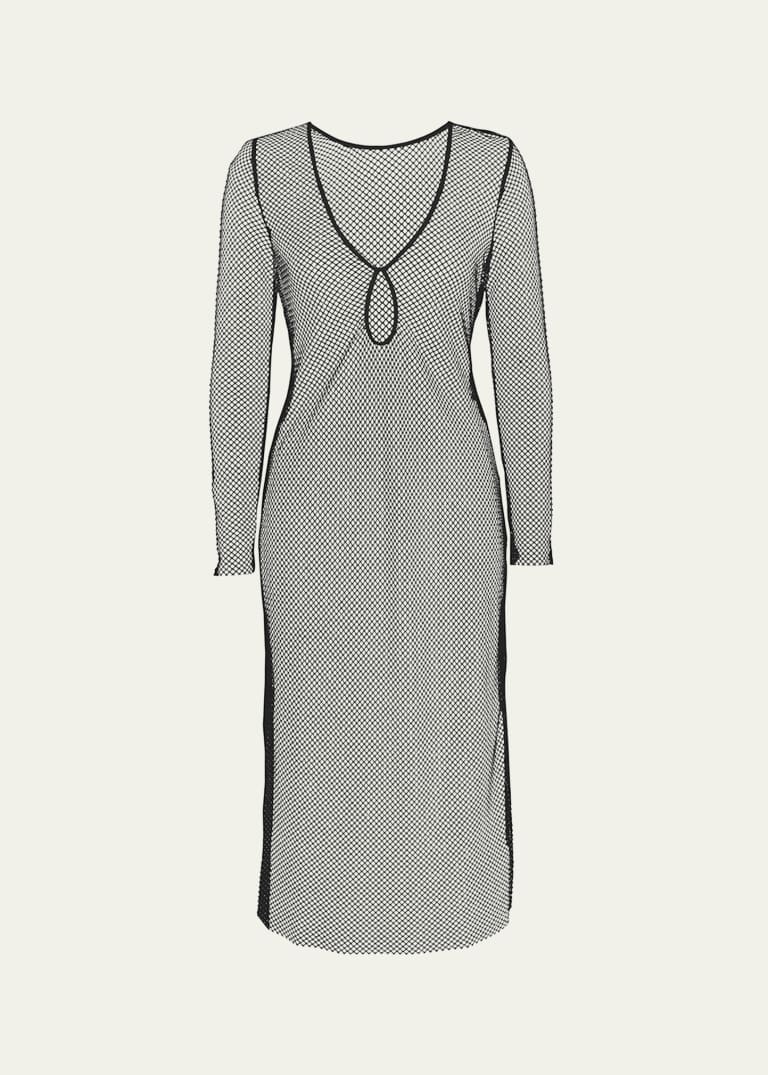 LAgence Maribel Rhinestone Mesh Pareo Coverup - Bergdorf Goodman LAgence Maribel Rhinestone Mesh Pareo Coverup