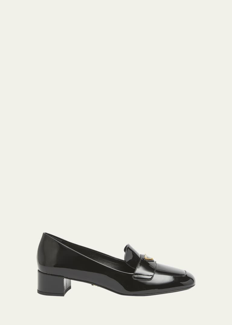 Spazzolato Leather Logo Penny Loafers