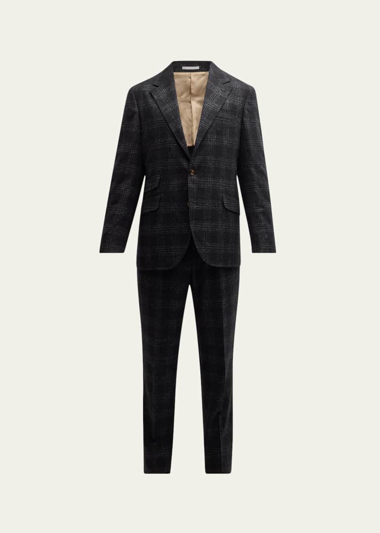 Brunello Cucinelli Men's Solid Cotton-Cashmere Stretch Suit