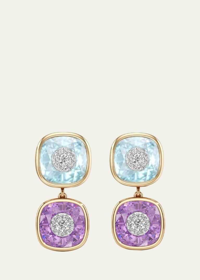 18k Yellow Gold Ladybug Earring With Black And White Diamonds And Orange Sapphire, Single