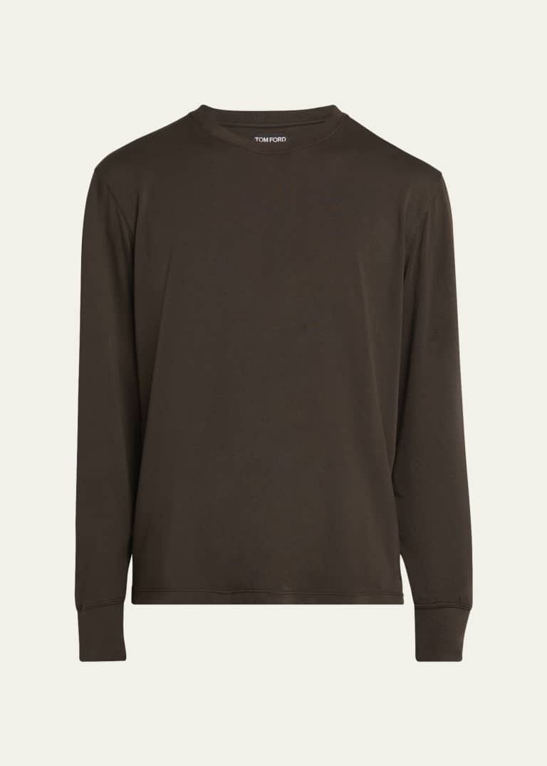 【送料&関税込】Tom Ford Crewneck Long-sleeved T-shirt TOM FORD Long-Sleeve Cotton-Blend T-Shirt | Underwear