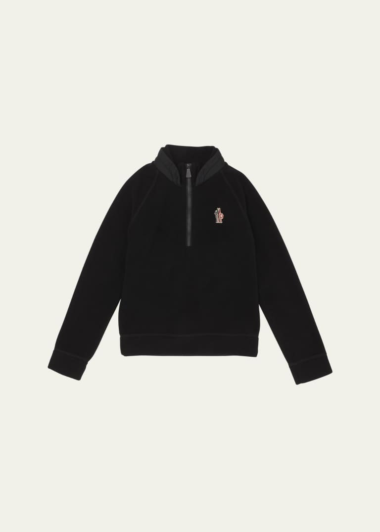 Moncler Boy's Teddy Fleece Zip-Front Sweatshirt, Size 4-6