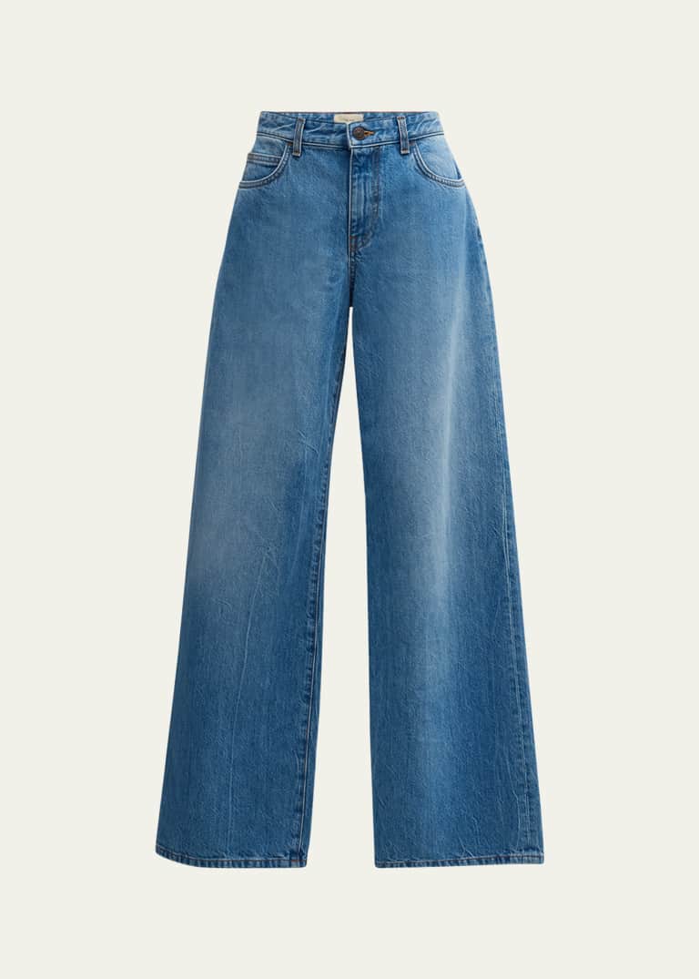 THE ROW Eglitta Straight Leg Washed Jeans - Bergdorf Goodman