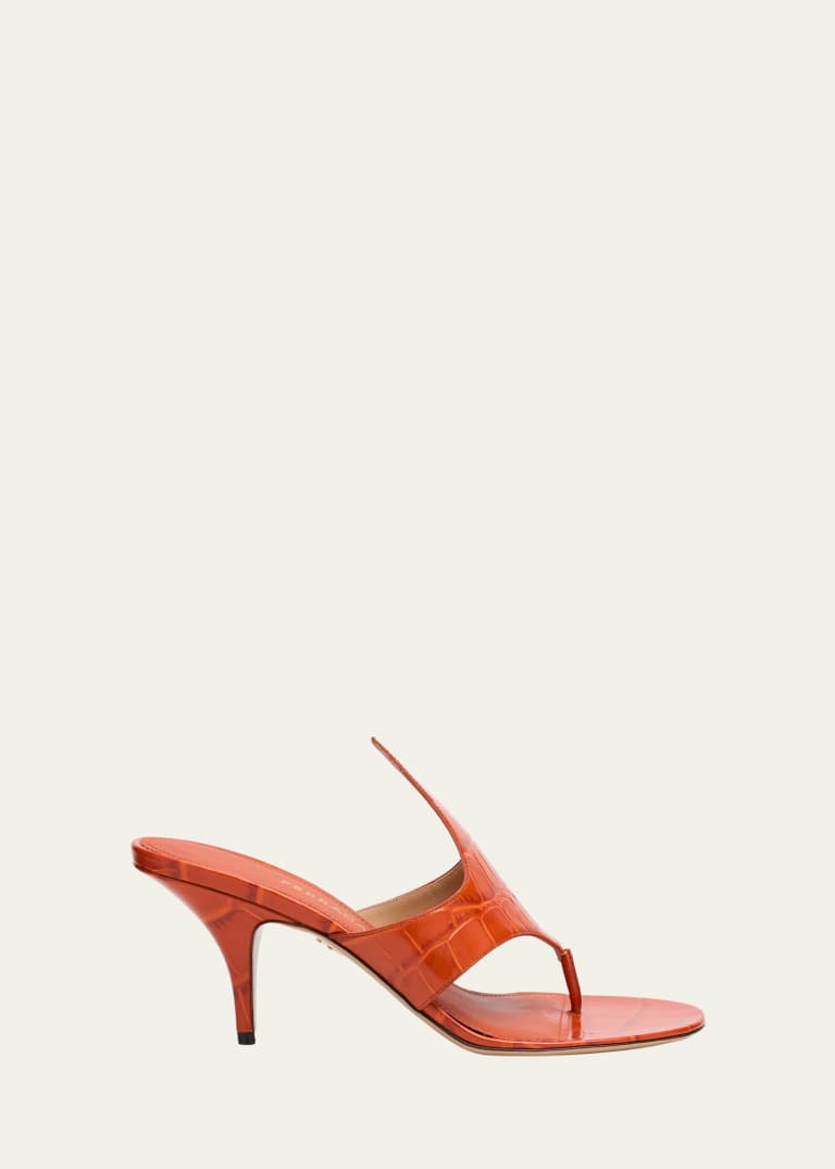 THE ROW Leather Kitten-Heel Slide Sandals - Bergdorf Goodman THE ROW Leather Kitten-Heel Slide Sandals