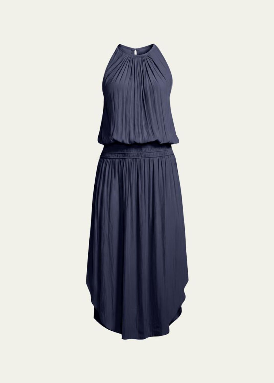 ramy brook arina pleated halter dress Midi Halter maxi dress