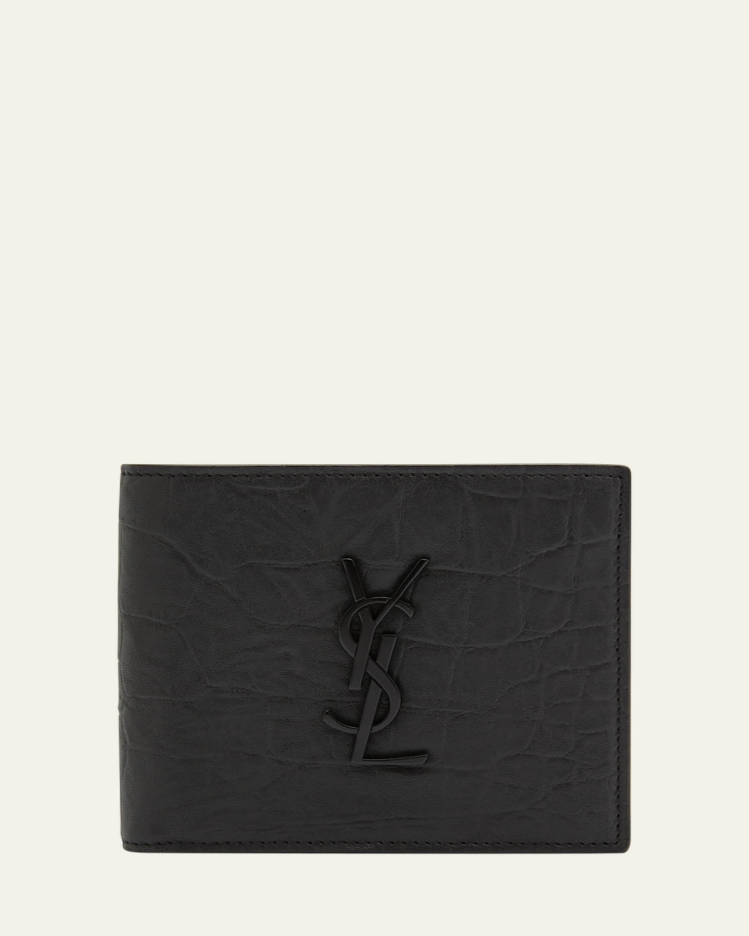 Saint Laurent Men's YSL Leather Wallet - Bergdorf Goodman
