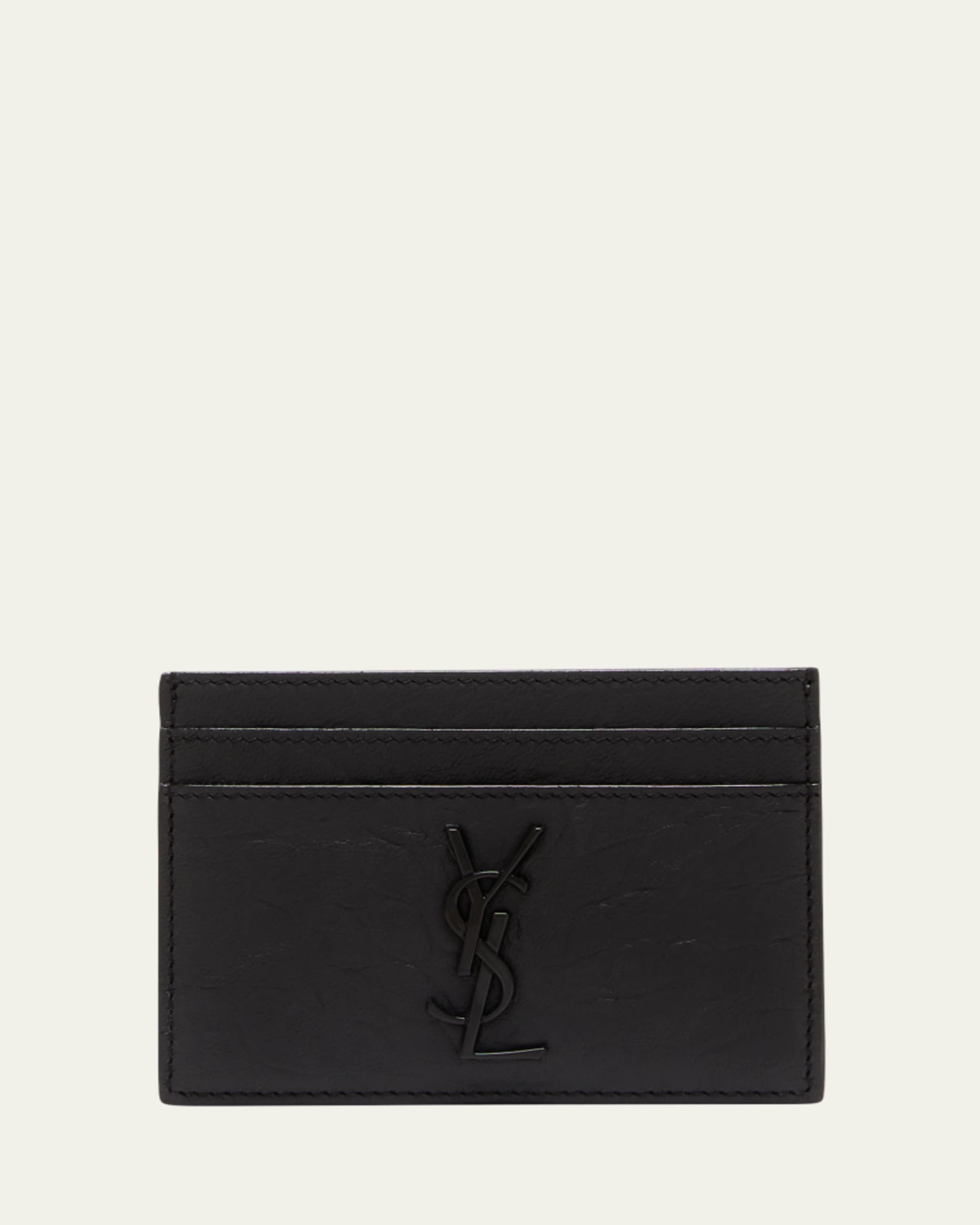 Saint Laurent Men's YSL Monogram Card Case - Bergdorf Goodman