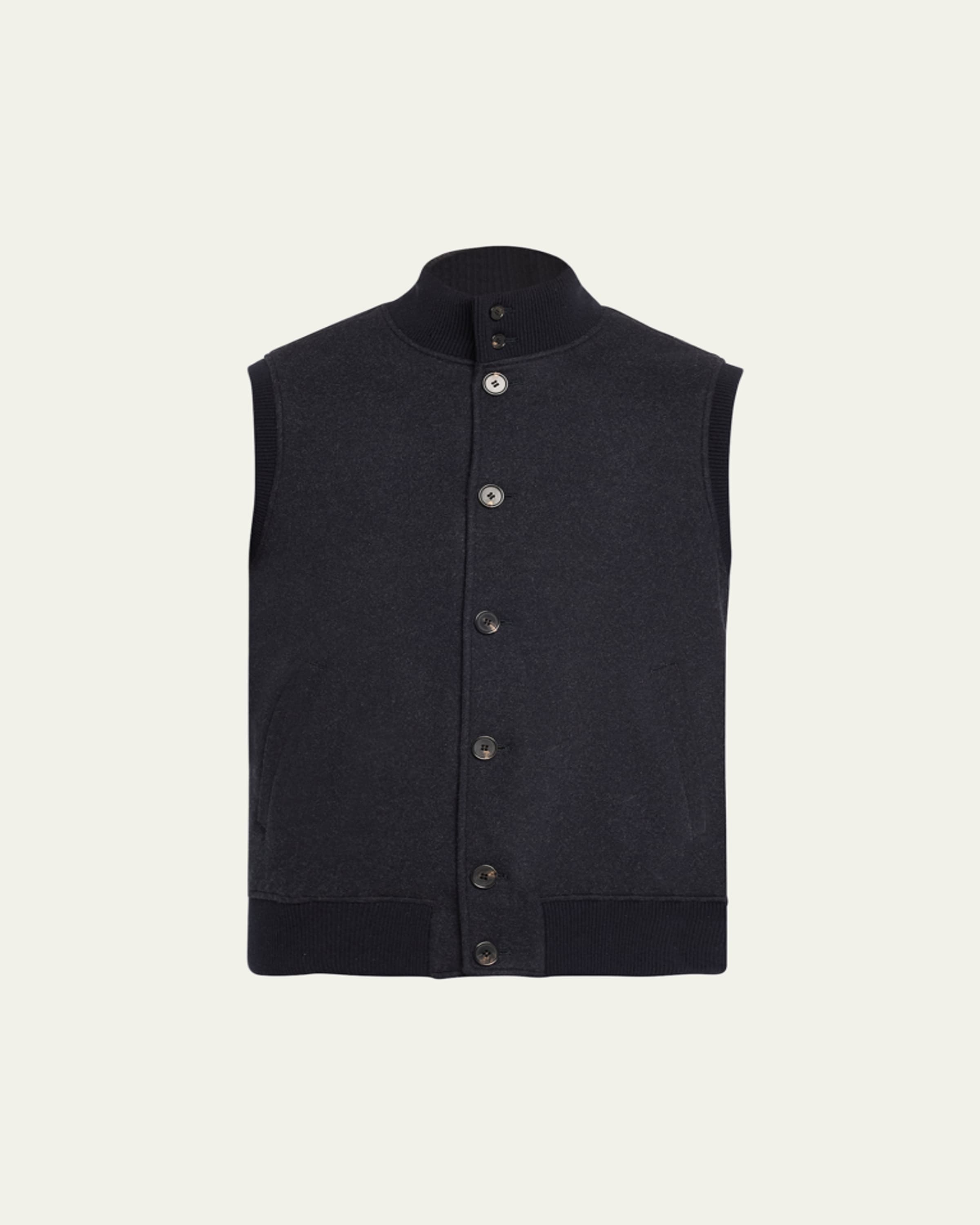 【極美品】Loro Piana ブラック ジッパーベスト メンズ Loro Piana Men's Ampay Full-Zip Vest - Bergdorf Goodman