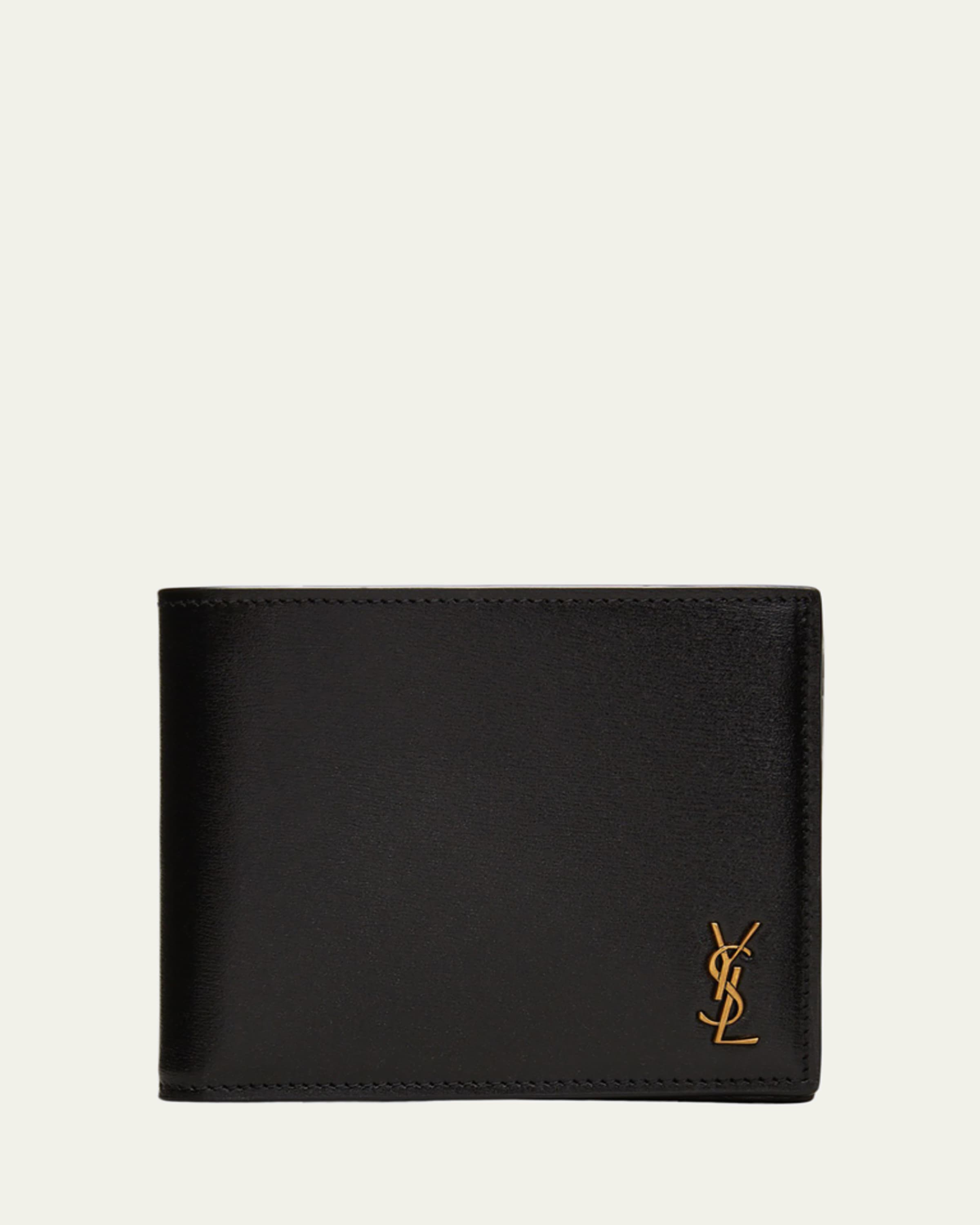 Men's Cassandre YSL Envelope Key Case in Grained Leather