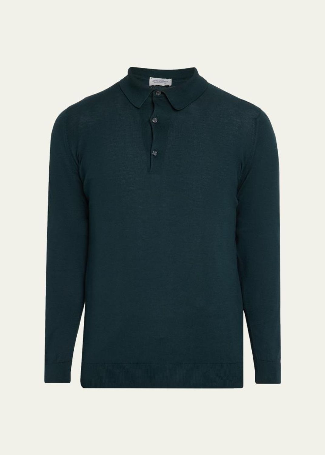 John Smedley Men's Wide Rib-Knit Merino Polo Shirt - Bergdorf Goodman