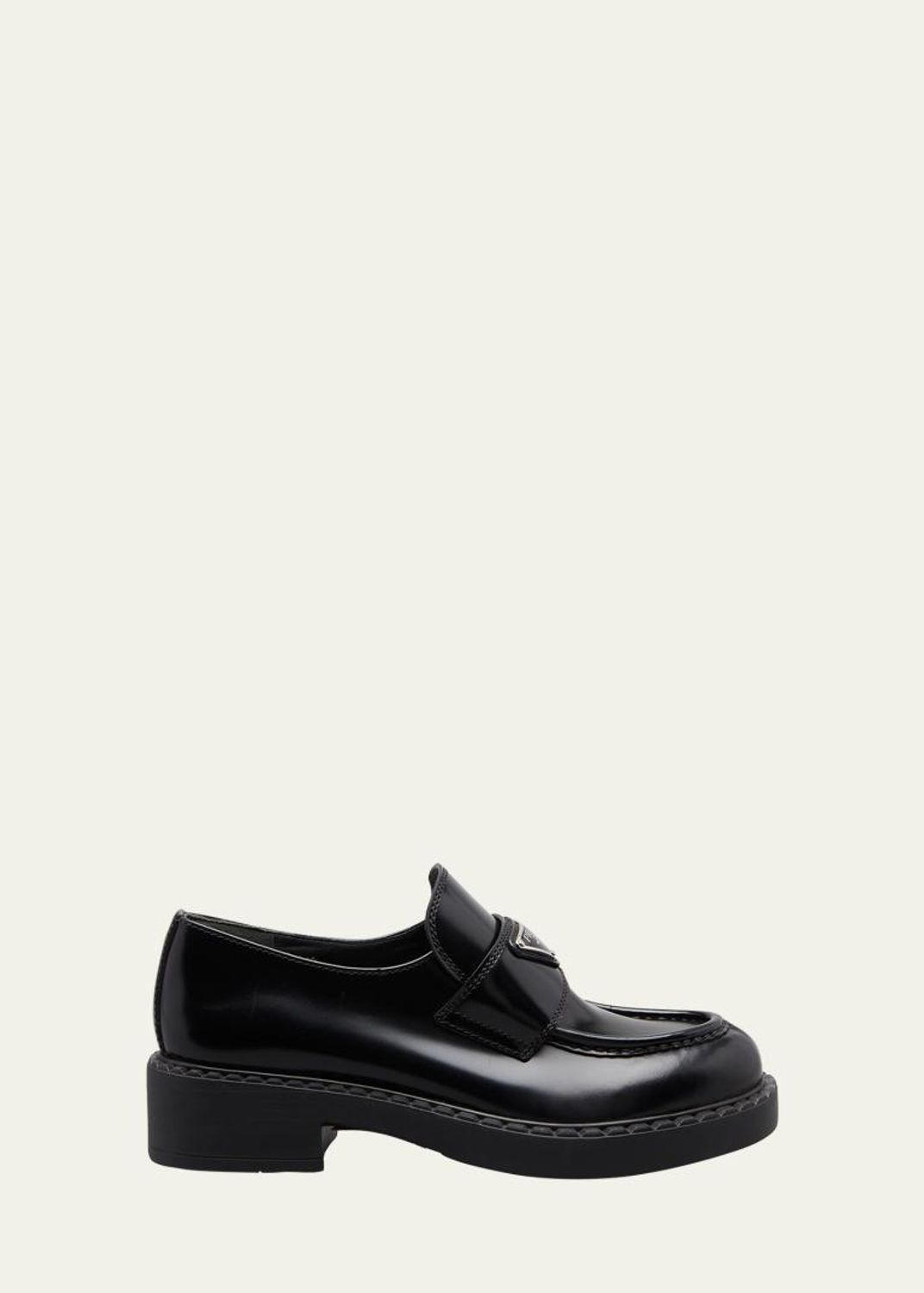 NEW Prada Black Leather Slip-On Casual Loafers with White Sole 9 Authentic PRADA Loafer Black Casual Shoes for Men for sale | eBay main image 2