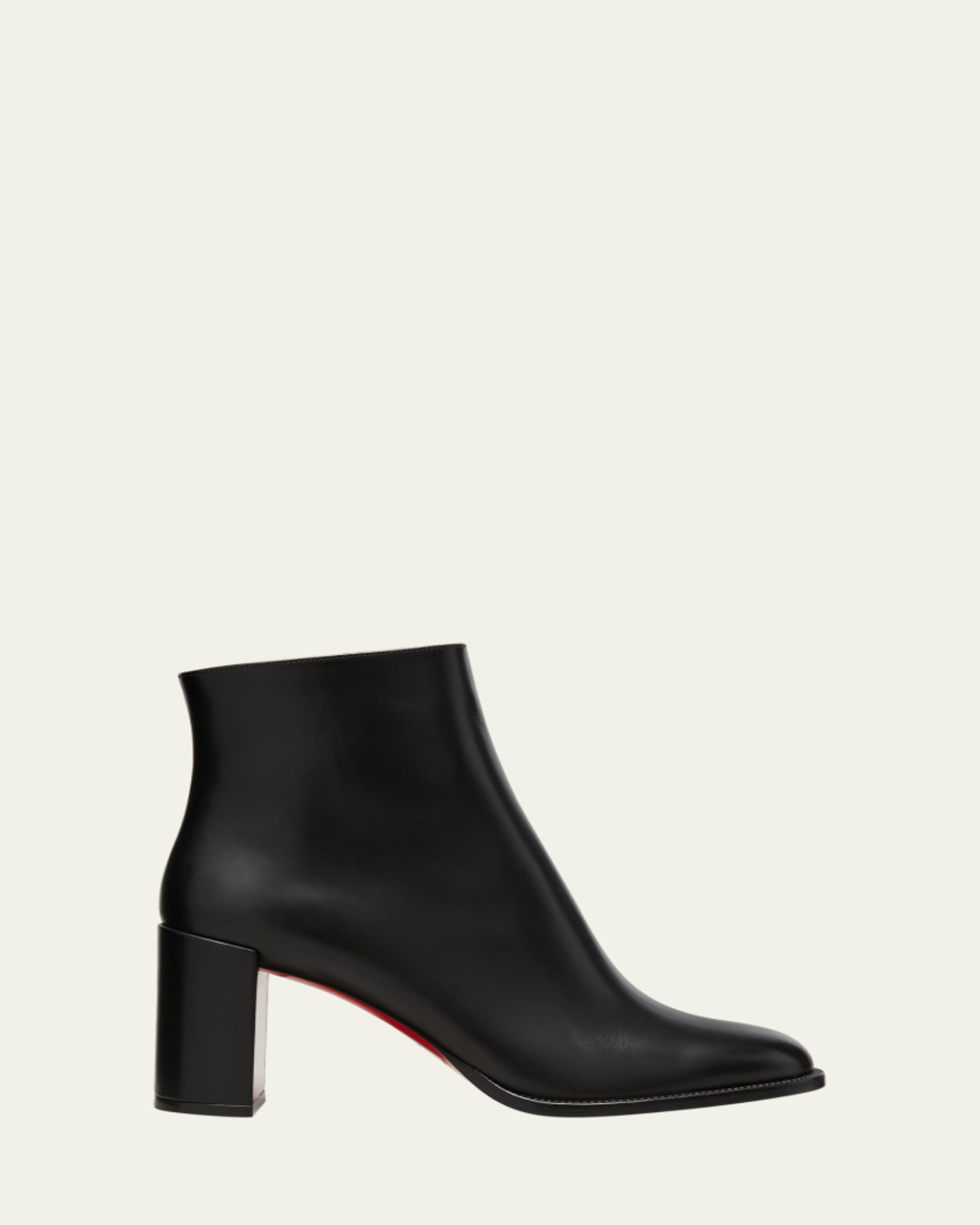 Christian Louboutin ブラックブーティ Christian Louboutin 100mm Miss Z Leather Booties - Bergdorf Goodman