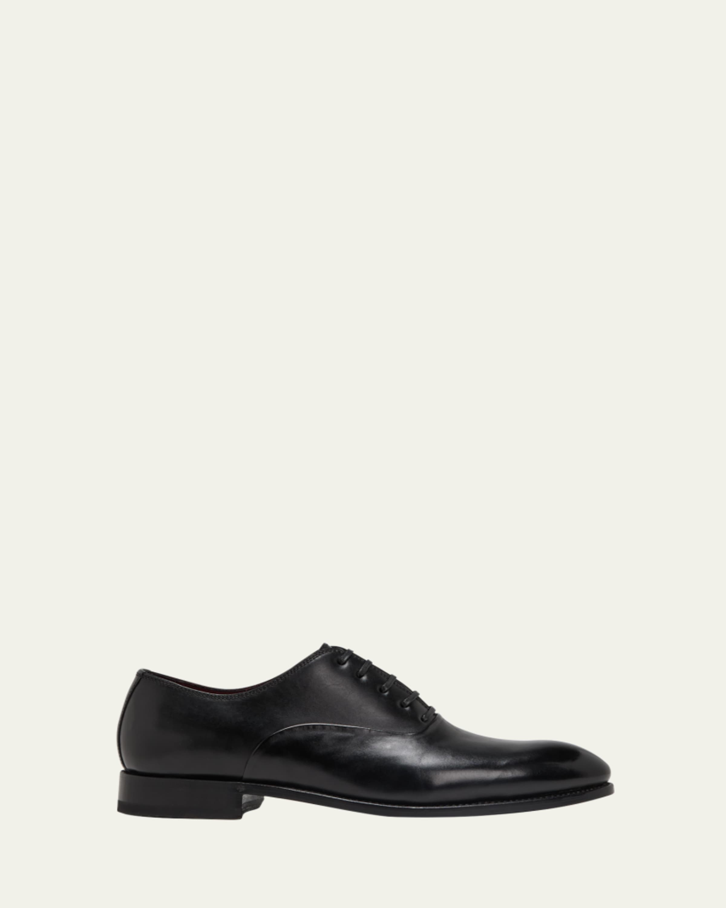 santoni men's people leather dress oxfords reviews Santoni Men's People Leather Oxford Shoes - Black